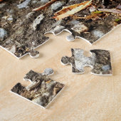 Rode slak op de grond legpuzzel (Zijkant)