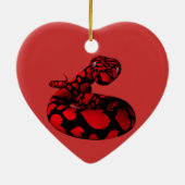 Rode slang met hart keramisch ornament (Achterkant)