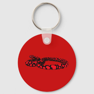 Rode slang met hart sleutelhanger