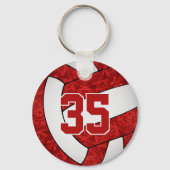 rode sleutelhanger volleybal label (Voorkant)