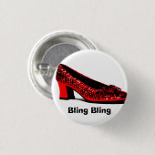 rode slippers, Bling Bling Ronde Button 3,2 Cm (Voorkant /achterkant)
