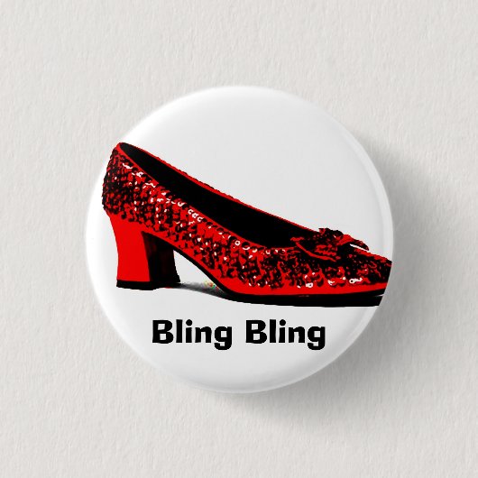 rode slippers, Bling Bling Ronde Button 3,2 Cm (Voorkant)