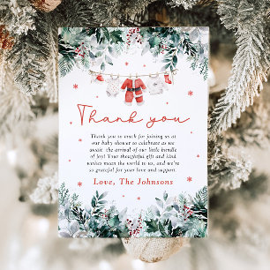 Rode Sneeuw Winter Kerstmis Babykleding Baby showe Bedankkaart