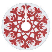 Rode sneeuwvlok Ice Crystal Flower Pattern on Whit Kerstboom Rok (Voorkant)