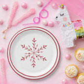 Rode Sneeuwvlok Kerstmis Party Bord (Feest)