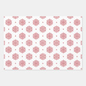 Rode Sneeuwvlok Patroon Kerstmis Inpakpapier Vel (Voorkant)