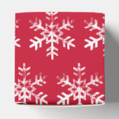 Rode Sneeuwvlok Rustieke Kerstmis Bedankdoosjes (Bovenkant)