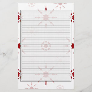 Rode sneeuwvlok Stationery optionele lijnen Briefpapier