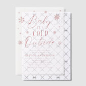Rode sneeuwvlokken Baby Het is koud buiten Baby sh Vellum Uitnodigingen (Offset (Uitnodiging))