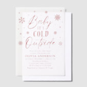 Rode sneeuwvlokken Baby Het is koud buiten Baby sh Vellum Uitnodigingen (Offset)