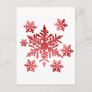 Rode sneeuwvlokken briefkaart