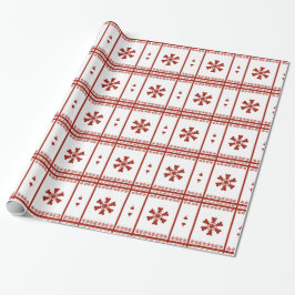 Rode sneeuwvlokken cadeaupapier