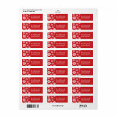 Rode Sneeuwvlokken Gepersonaliseerde Adresetikette Etiket (Full Sheet)