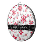 Rode sneeuwvlokken, Jouw naam, Personaliseren Dartbord (Voorkant Rechts)