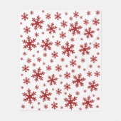 Rode sneeuwvlokken Sneeuw Winter Kerstmis Feestdag Fleece Deken (Voorkant)