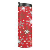 Rode sneeuwvlokken thermosbeker (Geroteerd rechts)
