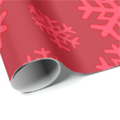 Rode sneeuwvlokken | Vakantie | Kerstmis Cadeaupapier (Rol Hoek)