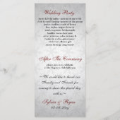 rode sneeuwvlokken winter bruiloft programma (Achterkant)