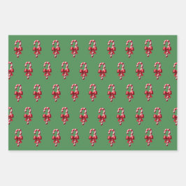 Rode snoepjes op een groene achtergrond inpakpapier vel