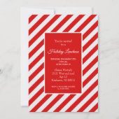Rode Snoepjes streep en sneeuwvlokken uitnodiging (Voorkant)
