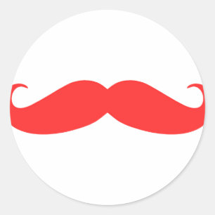 Rode snor Stache voor Kerstmis Ronde Sticker