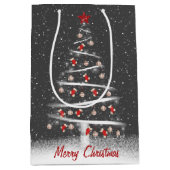 Rode sokken en kerstbal medium cadeauzakje (Voorkant)