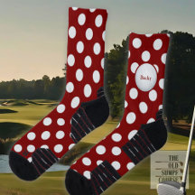 Rode Sokken, Motif golfballen. En Jouw naam