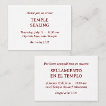 Rode Spaans-Engelse Tempel Verzegeling Uitnodiging