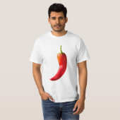 Rode Spaanse peper zwart t shirt (Voorkant volledig)