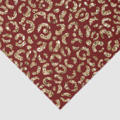 Rode Sparkle Glitter Gouden Luipaard Print Tissuepapier (Detail)