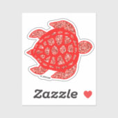 Rode Sparkly Turtle Sticker (Vel)