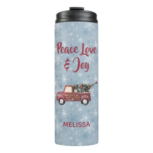  Rode Speelgoed met kerstboom Thermosbeker (Voorkant)