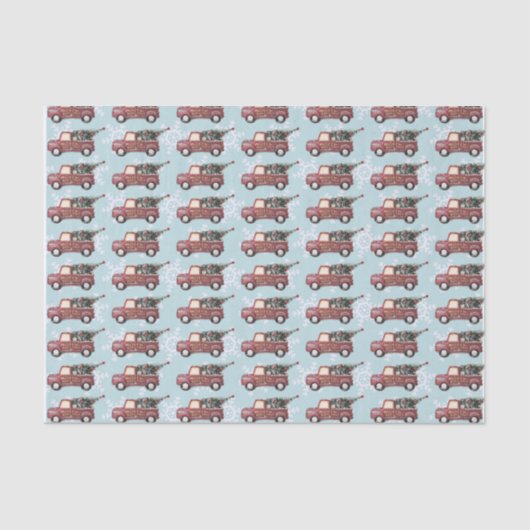 Rode Speelgoed met kerstboom Tissuepapier (Voorkant)