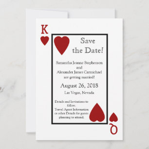 Rode speelkaart Save the Date