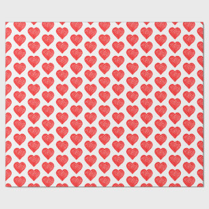 Rode speelkaart symbool hartvorm lino snede cadeaupapier