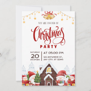 Rode Speelse Kerstfeest Flyer uitnodiging