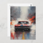 Rode Spier Auto hoofd op Briefkaart (Voorkant / Achterkant)