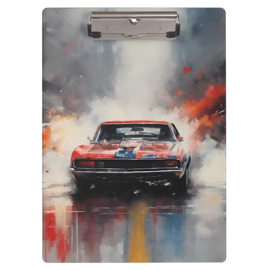 Rode Spier Auto hoofd op Klembord (Voorkant)