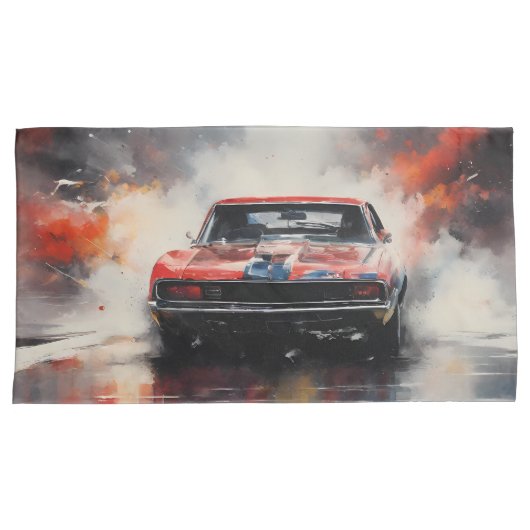 Rode Spier Auto hoofd op Kussensloop (Voorkant-Rechts)