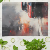 Rode Spier Auto hoofd op Theedoek (Gevouwen)