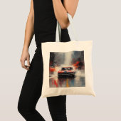 Rode Spier Auto hoofd op Tote Bag (Voorkant (product))