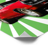 Rode spierwagen poster (Hoek)