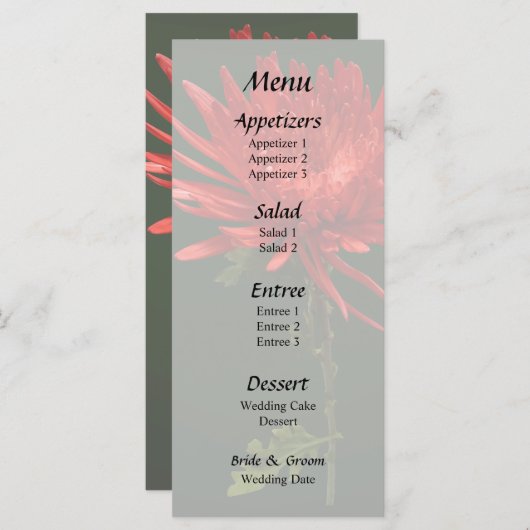 Rode Spin Mum Menu (Voorkant / Achterkant)