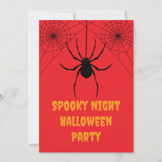 Rode Spin Uitnodiging voor Griezelig Halloween Fee