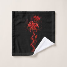 Rode Spinnenlelie Handdoek – Japanse Bloem Bad Han
