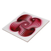 Rode spiralen vorm tegeltje (Zijkant)