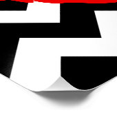 Rode spoelen op zwarte en witte zigzag perfect poster (Hoek)