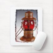 rode spoorstaaflantaarn muismat (Met muis)