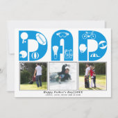 Rode sport Papa Vaderdag blauwe kaart (Voorkant)