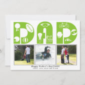 Rode sport Papa Vaderdag groene foto (Voorkant)